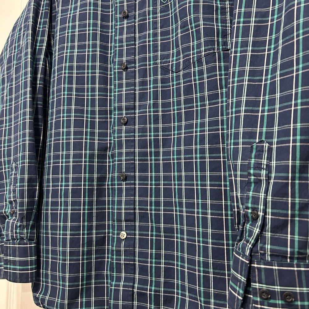 Ariat Pro Series Men's Size Medium Plaid Long Sleeve Vented Shirt Western Rodeo - Picture 6 of 8